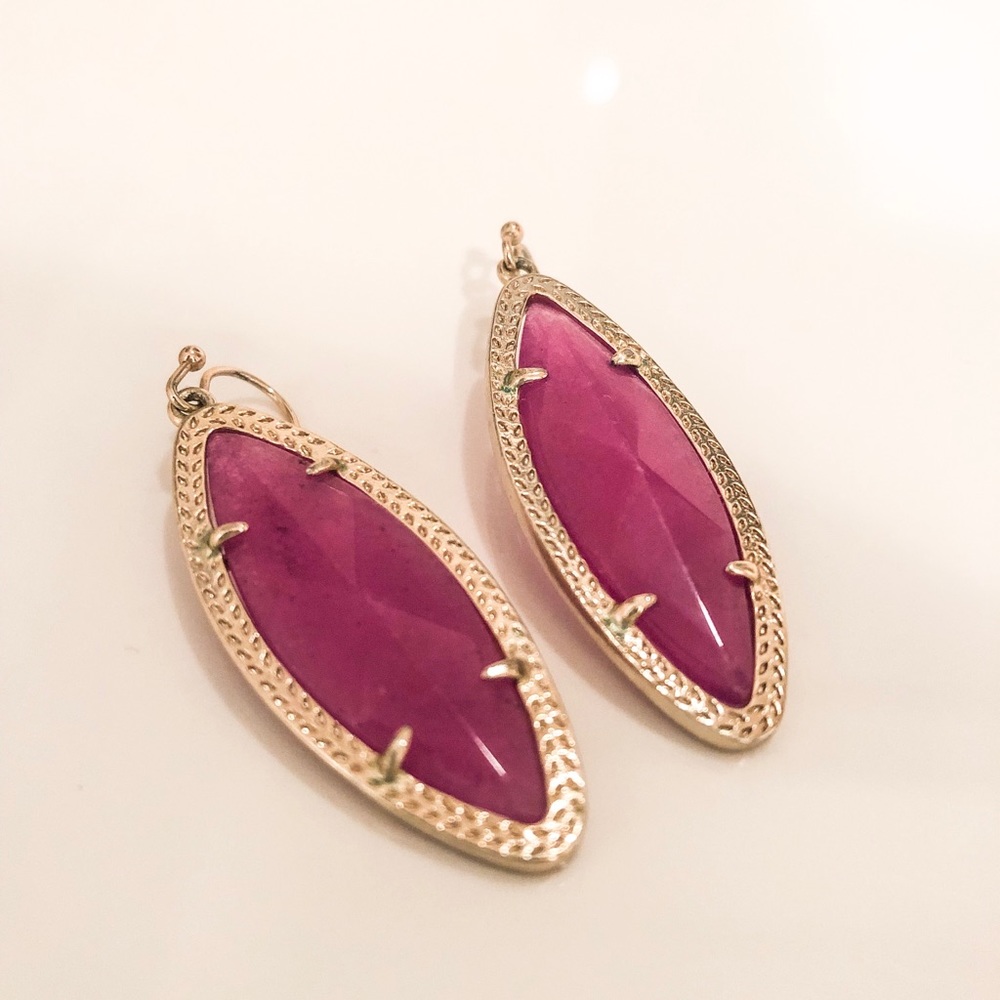 Kendra Scott purple & gold drop earrings